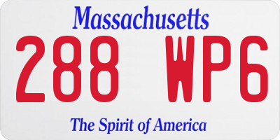 MA license plate 288WP6
