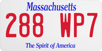 MA license plate 288WP7