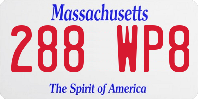 MA license plate 288WP8