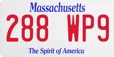 MA license plate 288WP9