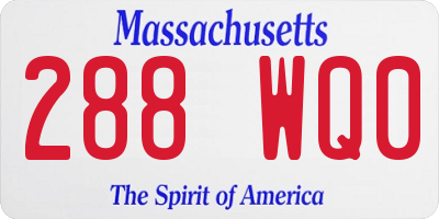 MA license plate 288WQ0