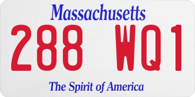 MA license plate 288WQ1