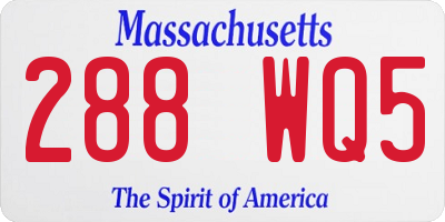 MA license plate 288WQ5