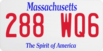 MA license plate 288WQ6