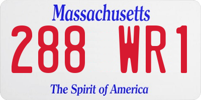 MA license plate 288WR1