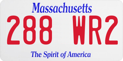 MA license plate 288WR2