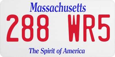 MA license plate 288WR5