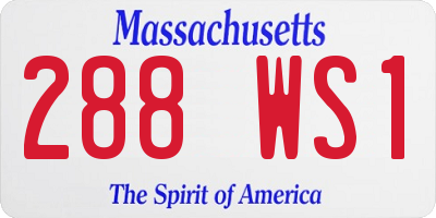 MA license plate 288WS1