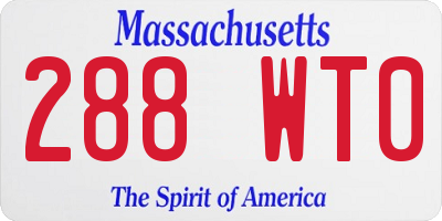 MA license plate 288WT0