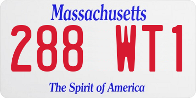MA license plate 288WT1
