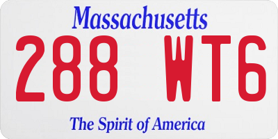 MA license plate 288WT6