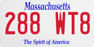 MA license plate 288WT8