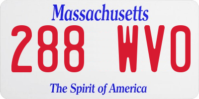MA license plate 288WV0
