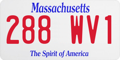 MA license plate 288WV1