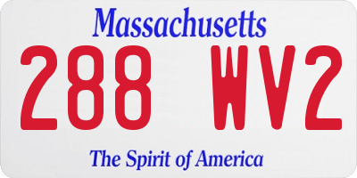 MA license plate 288WV2