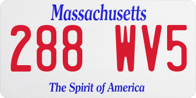 MA license plate 288WV5