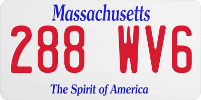 MA license plate 288WV6