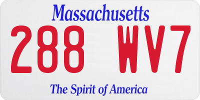 MA license plate 288WV7