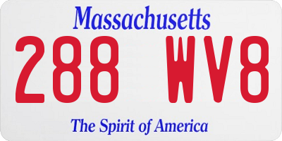 MA license plate 288WV8