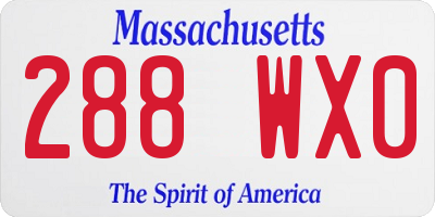 MA license plate 288WX0