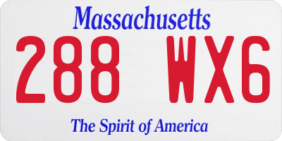 MA license plate 288WX6