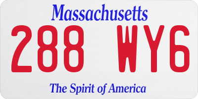MA license plate 288WY6