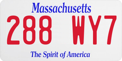 MA license plate 288WY7