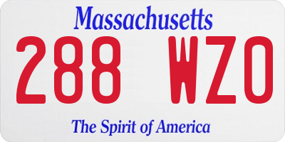 MA license plate 288WZ0