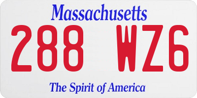 MA license plate 288WZ6