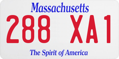 MA license plate 288XA1