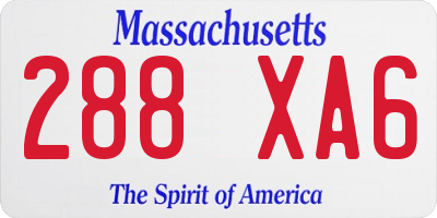 MA license plate 288XA6