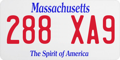 MA license plate 288XA9