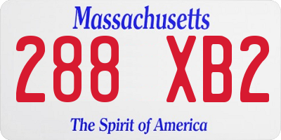 MA license plate 288XB2