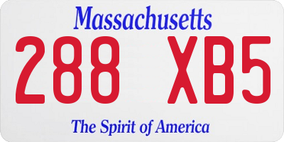 MA license plate 288XB5