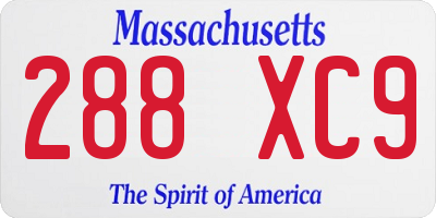 MA license plate 288XC9