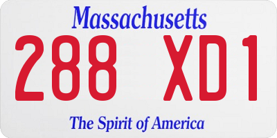 MA license plate 288XD1