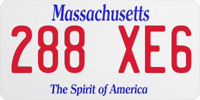 MA license plate 288XE6