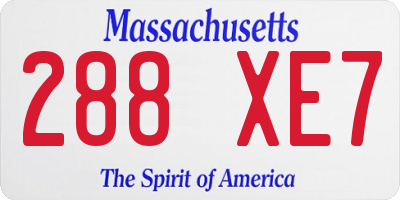 MA license plate 288XE7