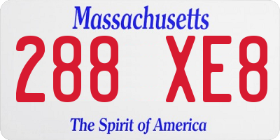 MA license plate 288XE8