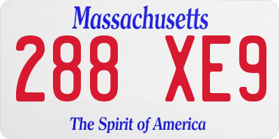 MA license plate 288XE9
