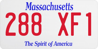 MA license plate 288XF1