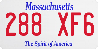 MA license plate 288XF6