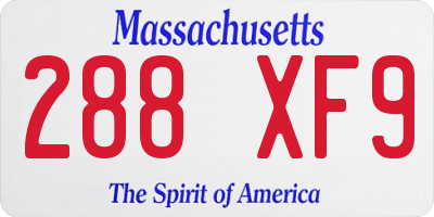 MA license plate 288XF9