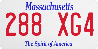 MA license plate 288XG4