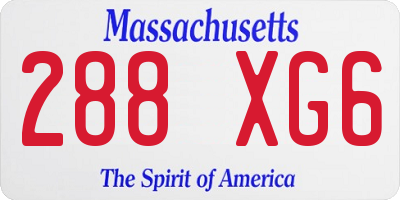 MA license plate 288XG6