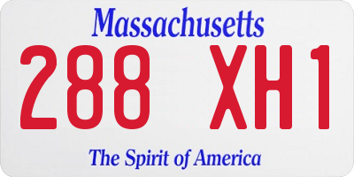 MA license plate 288XH1