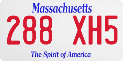 MA license plate 288XH5