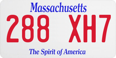 MA license plate 288XH7