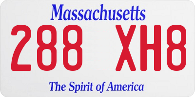 MA license plate 288XH8