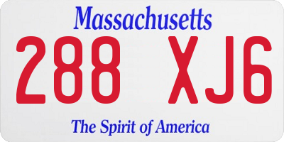 MA license plate 288XJ6